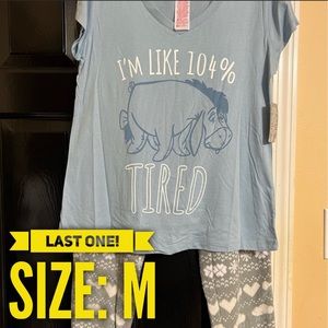 Disney 104% tired Eeyore pajama set